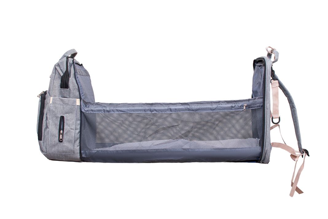 MOCHILA MATERNAL CUNA GRIS-2