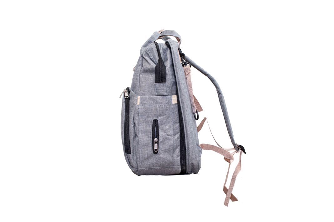MOCHILA MATERNAL CUNA GRIS-1