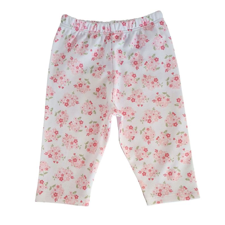 PANTALON SIN PIE FLORES ROSADAS 0-3 MESES -0
