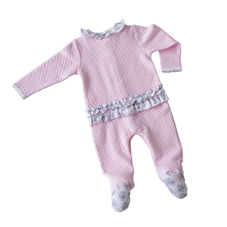 ENTERITO ROBERTA MANGA LARGA COLOR ROSADO CON DETALLES DE BRODERI EN CUELLO PIES Y ESPALDA NIÑA 9-12 MESES-1