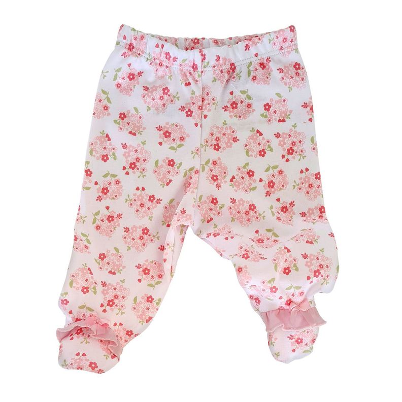 PANTALON CON PIE FLORES ROSADA 3-6 MESES -0