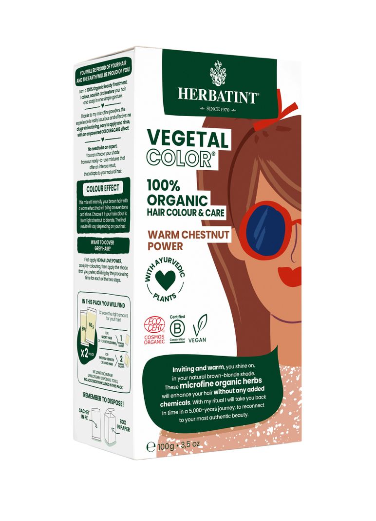 Henna 100% Orgánica - Warm Chesnut Power 100gr-0
