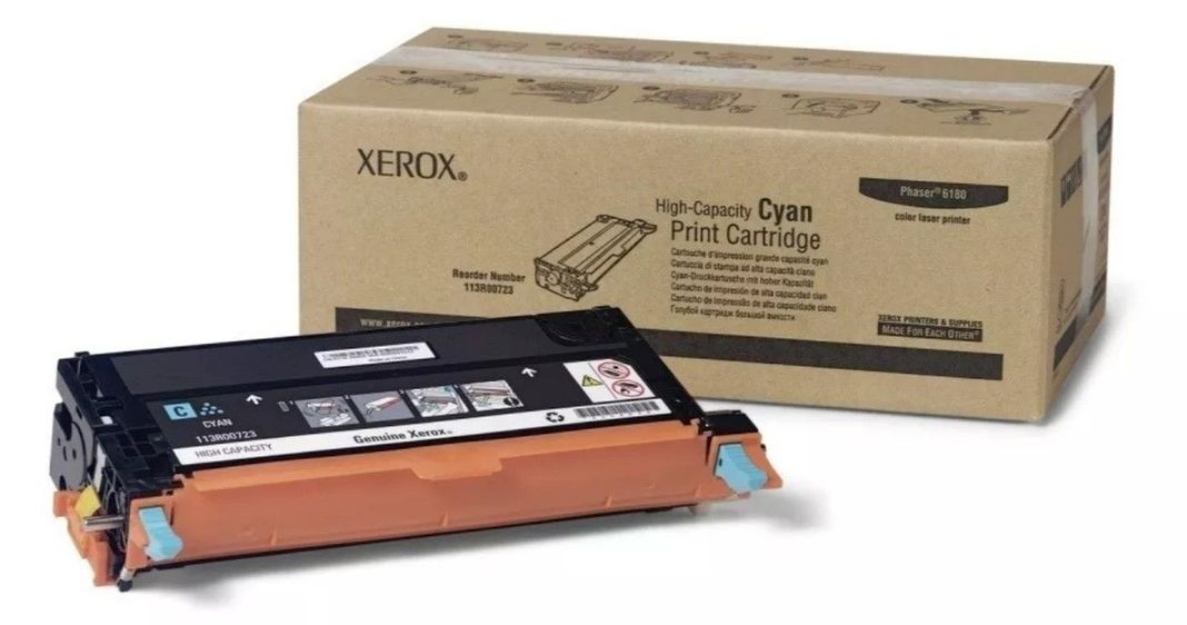 Toner Marca Xerox Phaser 6180 Cyan 113r00723 Original - Zyc-0