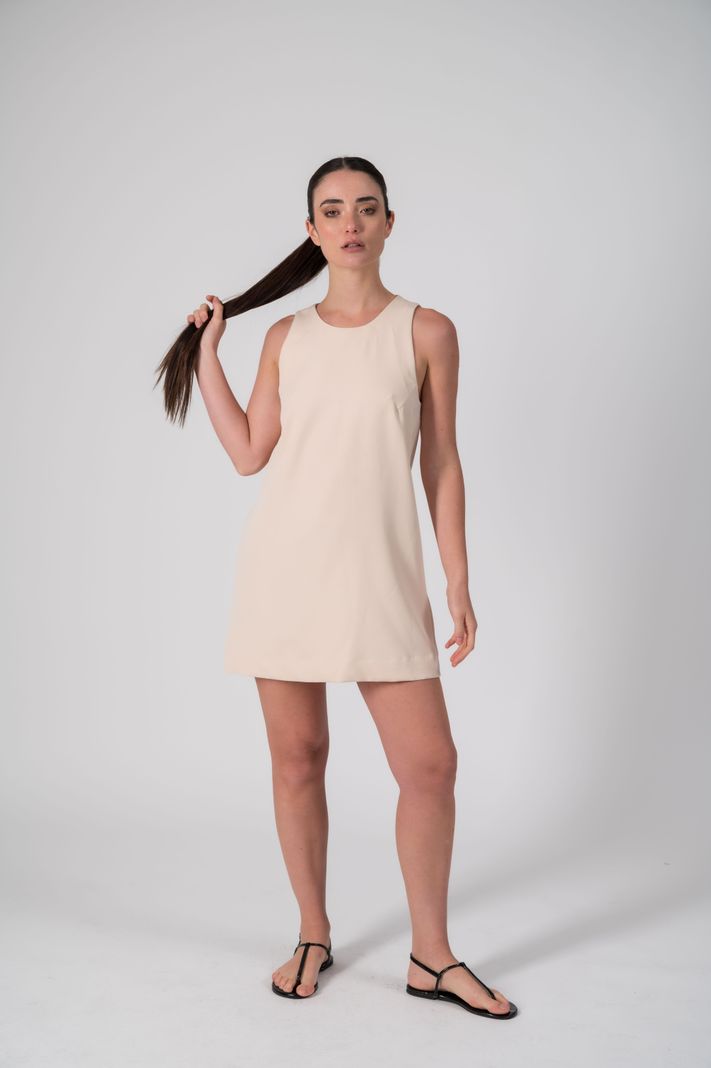 Vestido solero beige-0