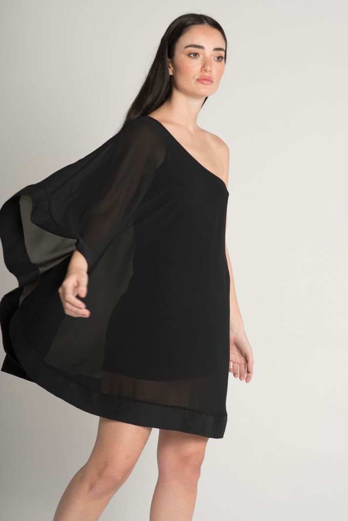 Vestido una sola manga negro -0