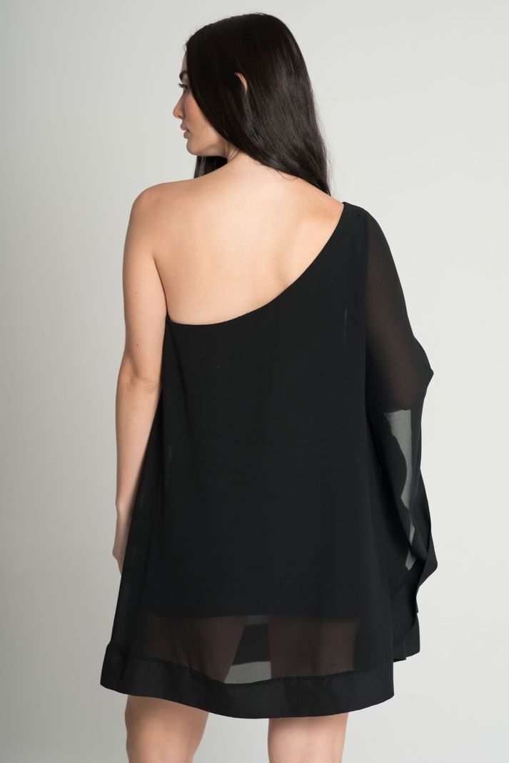 Vestido una sola manga negro -2