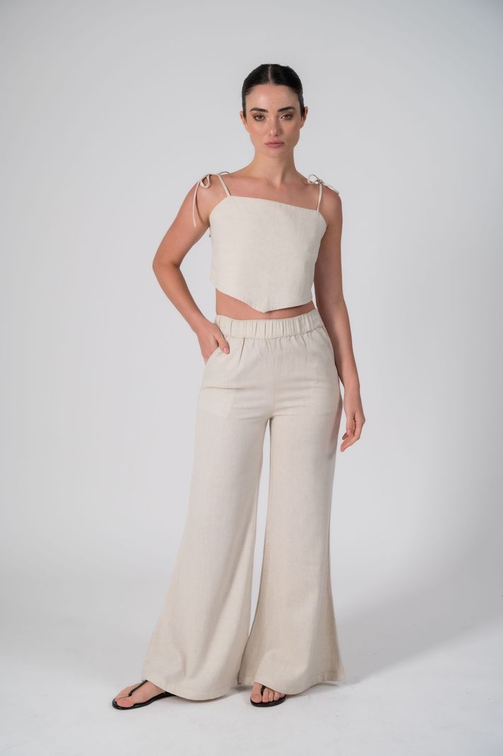 Pantalon con lino-0