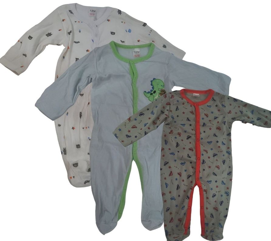 Pack 3 Pijamas Ositos Bebe Niño Algodon Rib-1