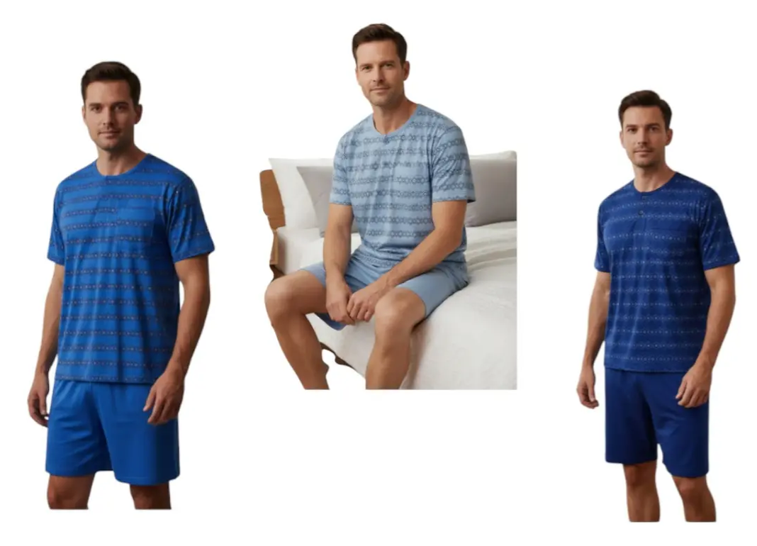 Pack 3 Pijamas Hombre Verano Algodon Surtido M