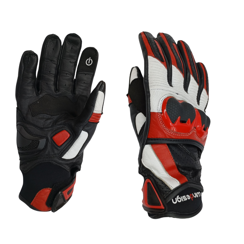 Guante Moto Cuero con protecciones -0