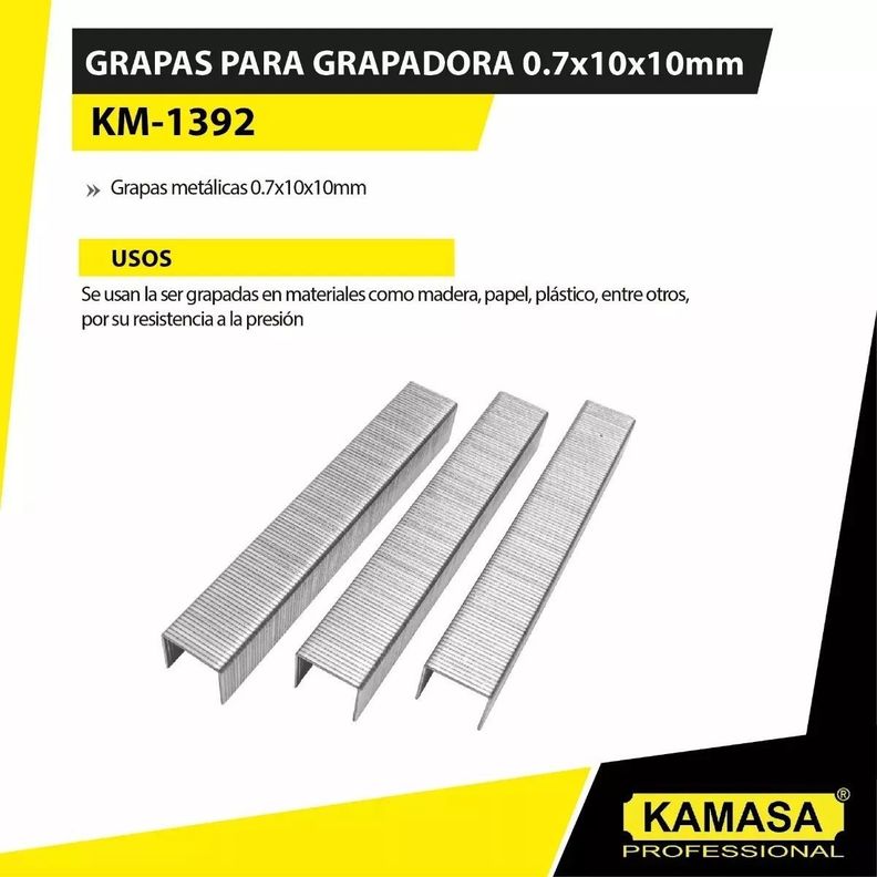 Pack 1.000 Grapas Corchetes 10mm/0.7mm-1