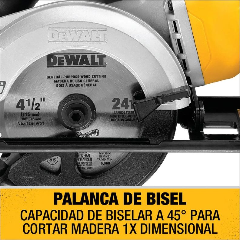 Sierra Circular De 4.1/2 Dewalt 20v Dcs571b Sin Baterias-3
