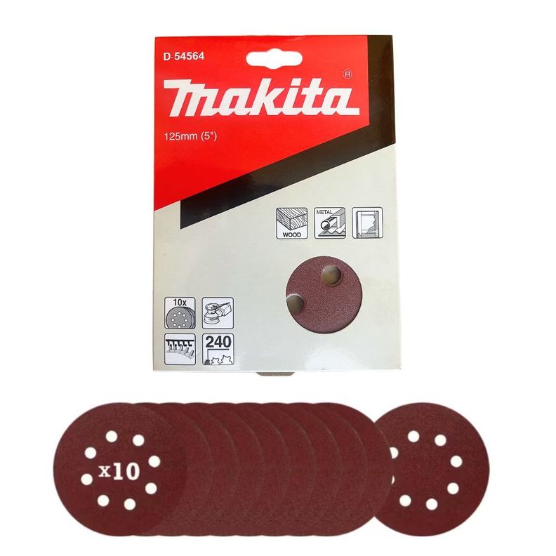 Discos Lija Con Velcro 125mm G240 10 Pzs Makita D-54564-0