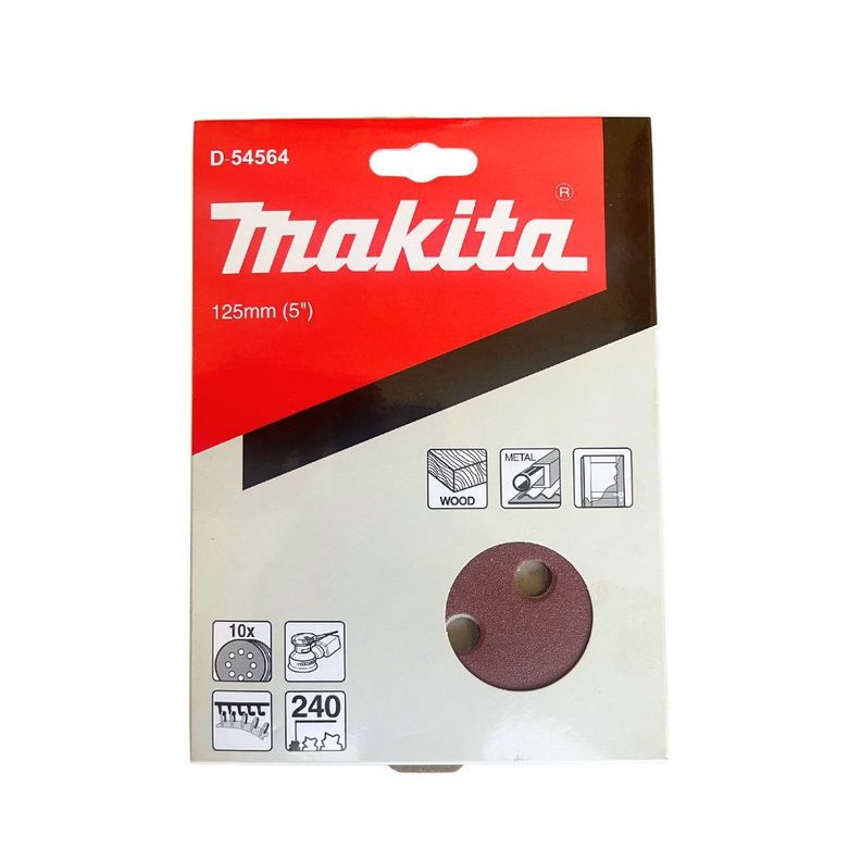 Discos Lija Con Velcro 125mm G240 10 Pzs Makita D-54564-2