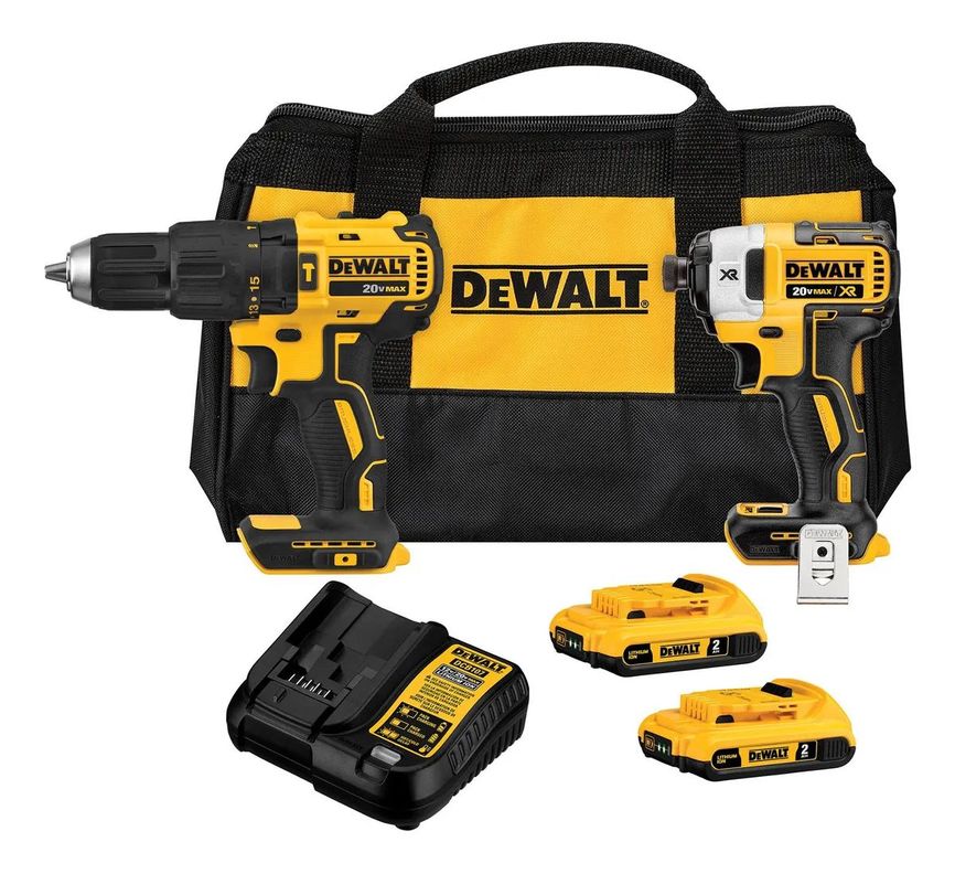 Kit Taladro Perc.+ Atornillador 20v + 2 Bat Dewalt Dck223d2-0