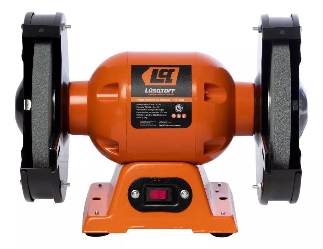 Esmeril De Banco Lusqtoff 8 Pulgadas 3/4hp 2 Discos Naranja-0