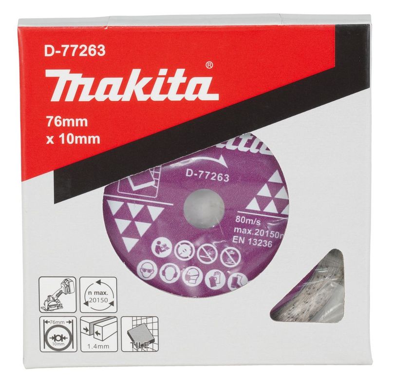 Disco Diamantado de Borde Continuo Makita 76x10mm D-77263-0