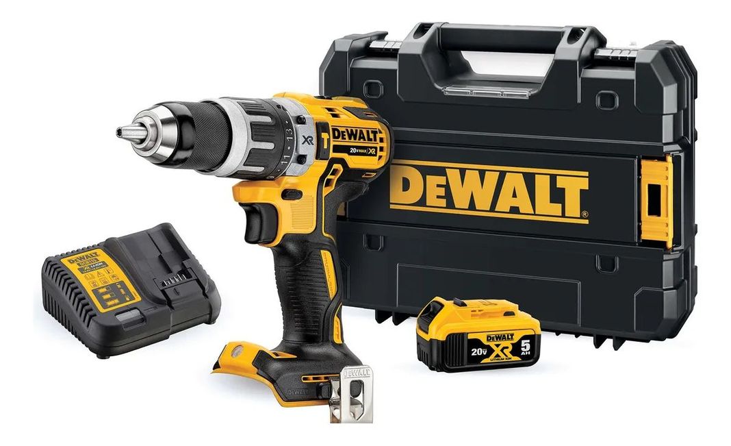 Taladro Percutor 20v S/carbones + 1 Bat 5ah Dewalt Dcd796p1-8