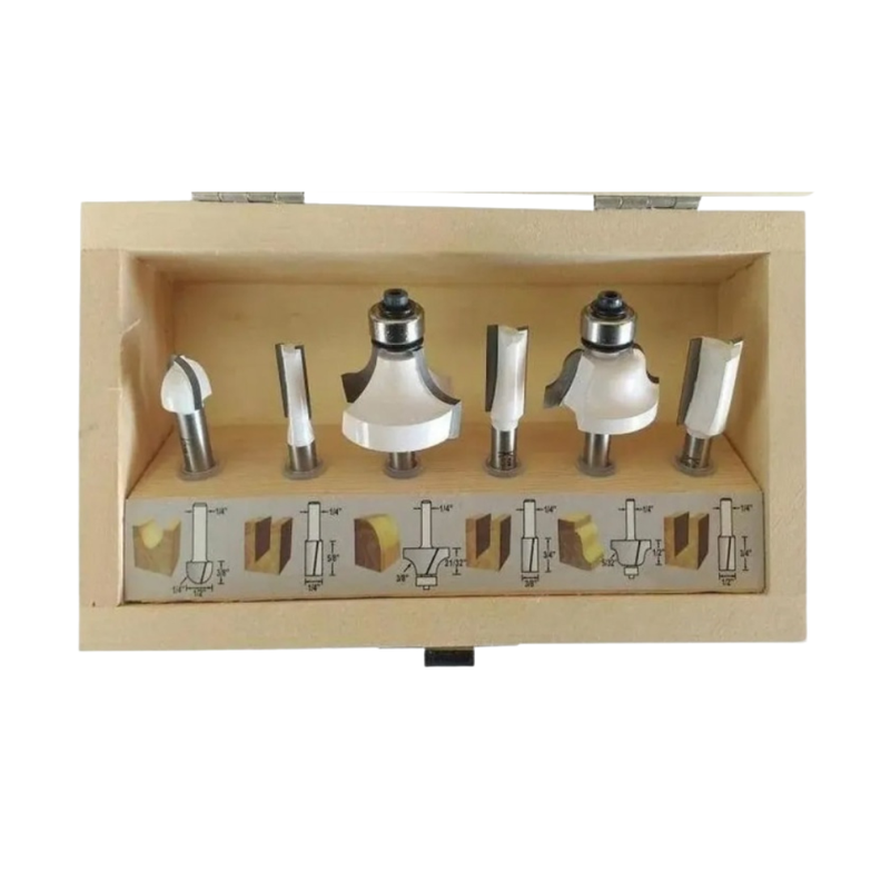 Juego De 6 Fresas 1/4 Para Madera Router Makita D-53578-2