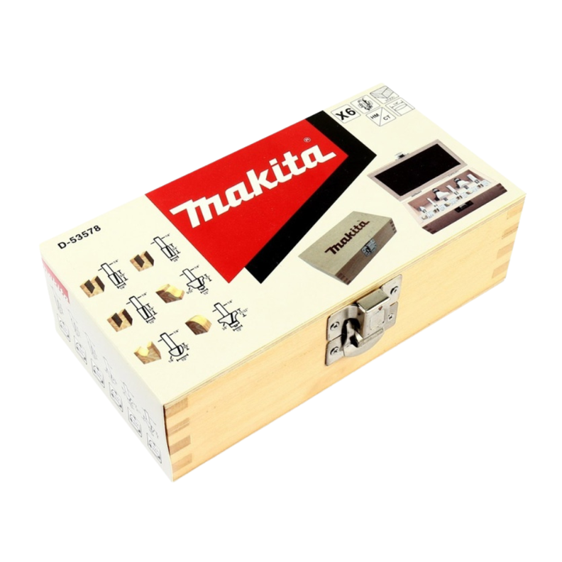 Juego De 6 Fresas 1/4 Para Madera Router Makita D-53578-3