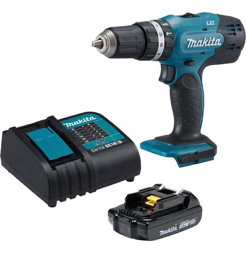 Taladro Percutor 18v 13mm Makita Dhp453x10 - 1 Bateria-1