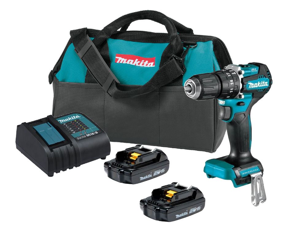 Taladro Percutor  18v Brushless Makita Dhp487 + 2 Baterias-0