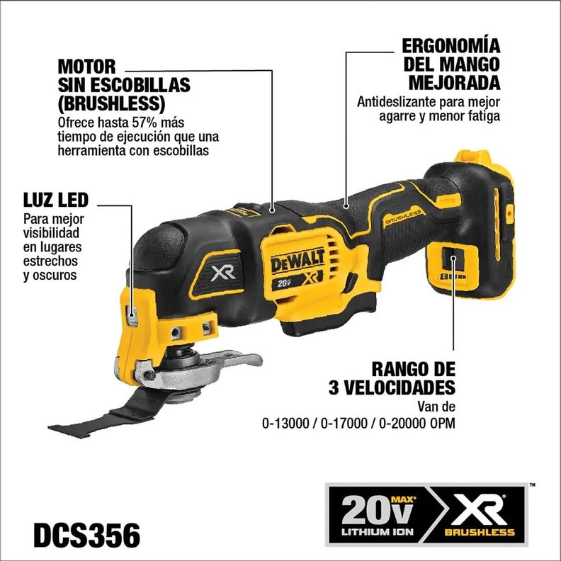 Multiherramienta Oscilante 20v Dewalt Dcs356b Sin Bateria-1