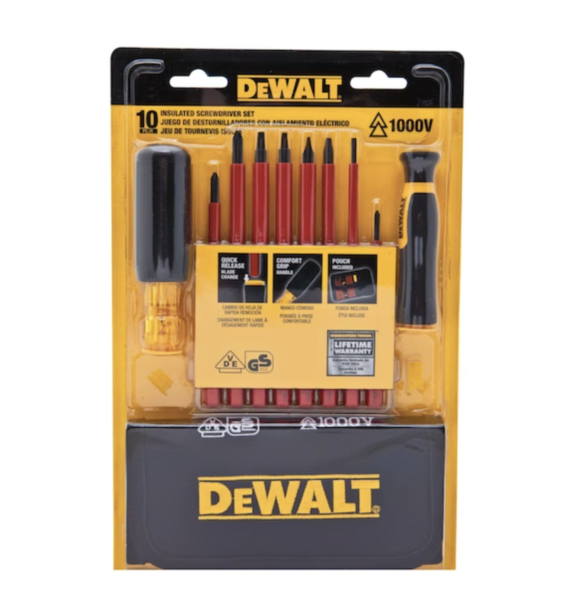 Juego De Destornilladores VDE (10 pc) Dewalt DWHT66417-3