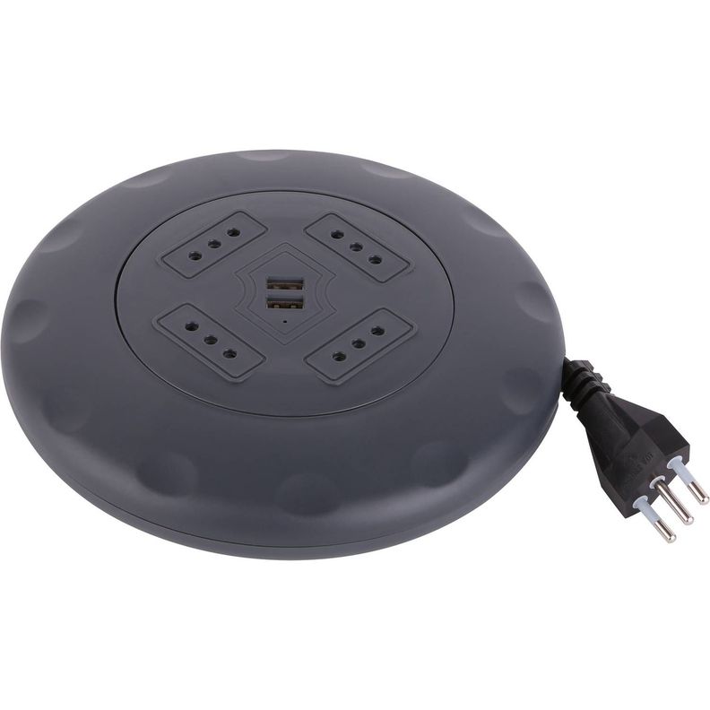 Alargador Retráctil 4 Tomas 5 M + 2 Usb Negro-3