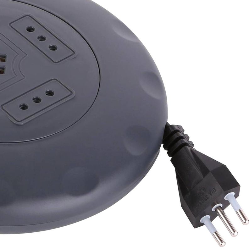 Alargador Retráctil 4 Tomas 5 M + 2 Usb Negro-6