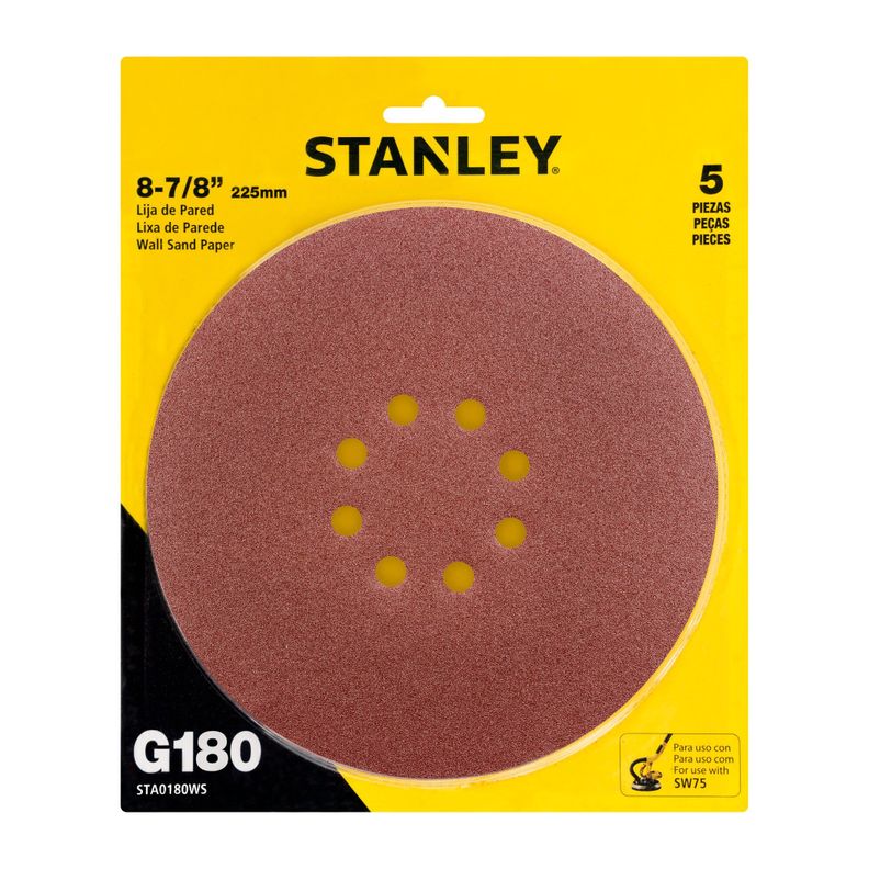 Disco Lijador de 180 granos con 5 uni.Stanley STA0180WS-0