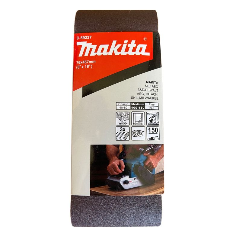 Lija De Banda 3x18" 3Pzs G150 Madera-Metal Makita D-59237-0