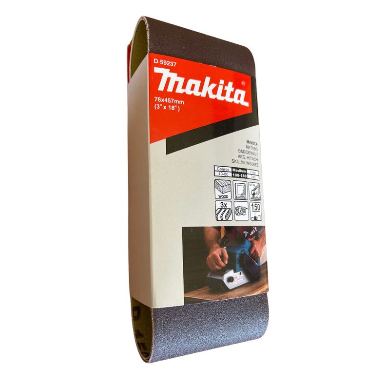 Lija De Banda 3x18" 3Pzs G150 Madera-Metal Makita D-59237-1