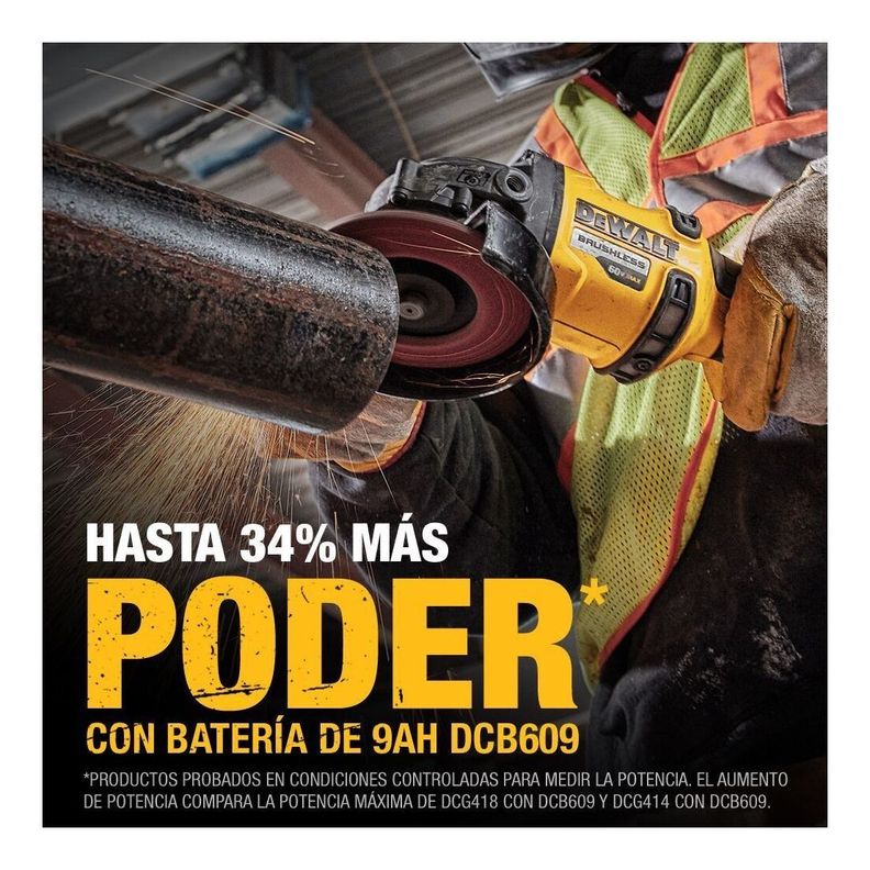 Esmeril Angular 4 1/2 60v Dewalt DCG418B Sin Baterias-4