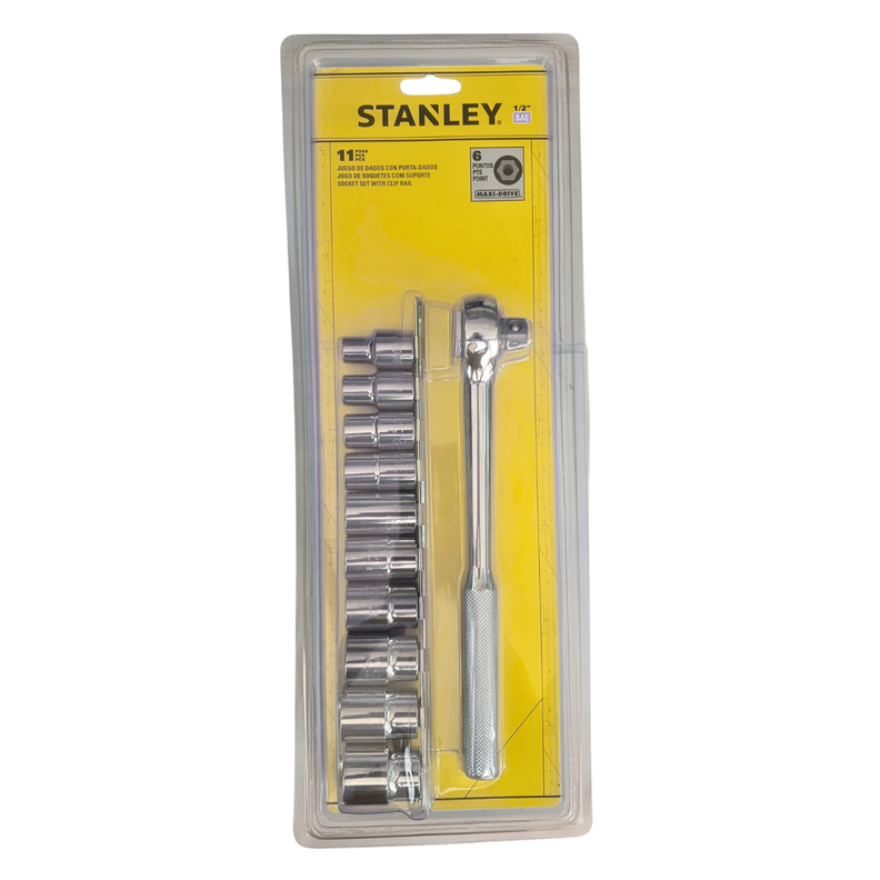 Juego De Dados Pulgada SAE Mando 1/2 11Piezas Stanley 86735