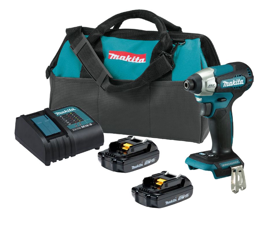 Atornillador Impacto BL 18v 140 Nm Makita Dtd157+ 2 Baterias-0