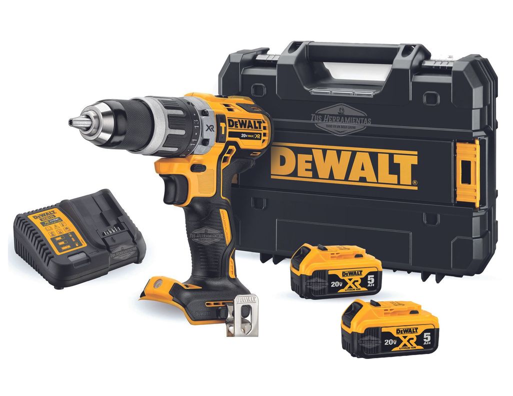 Taladro Percutor 20v S/carbones + 2 Bat 5ah Dewalt Dcd796p2-0