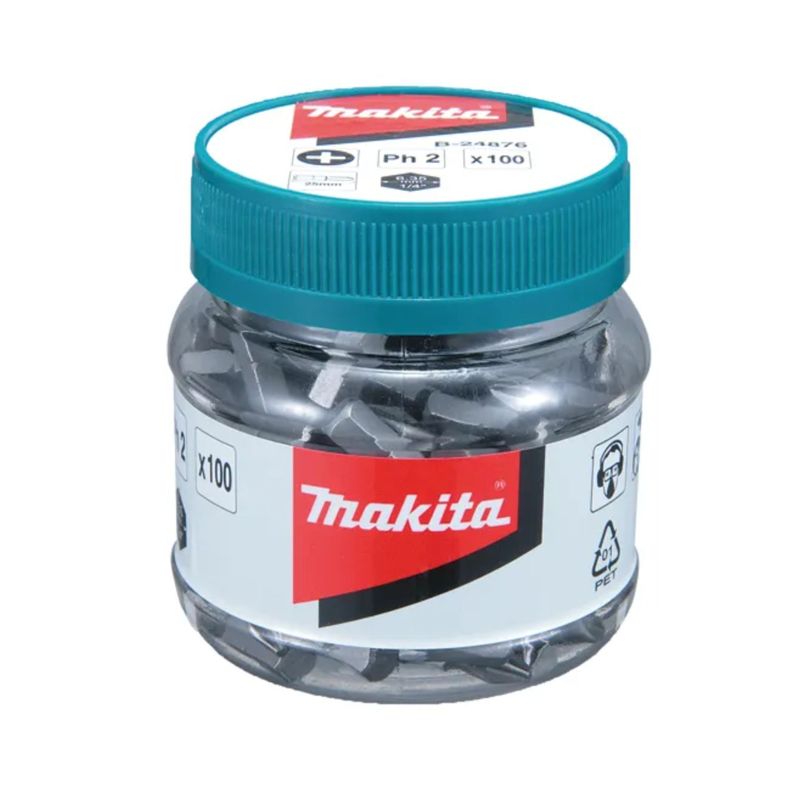 Set 100 Puntas Atornillar Ph2 25mm Makita B-24876-3