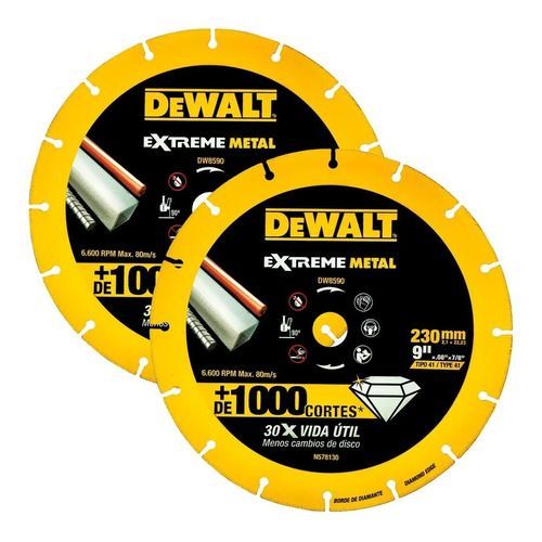 Pack 2 Discos Abrasivos Corte Diamantado 9 Dewalt Dw8590 X2