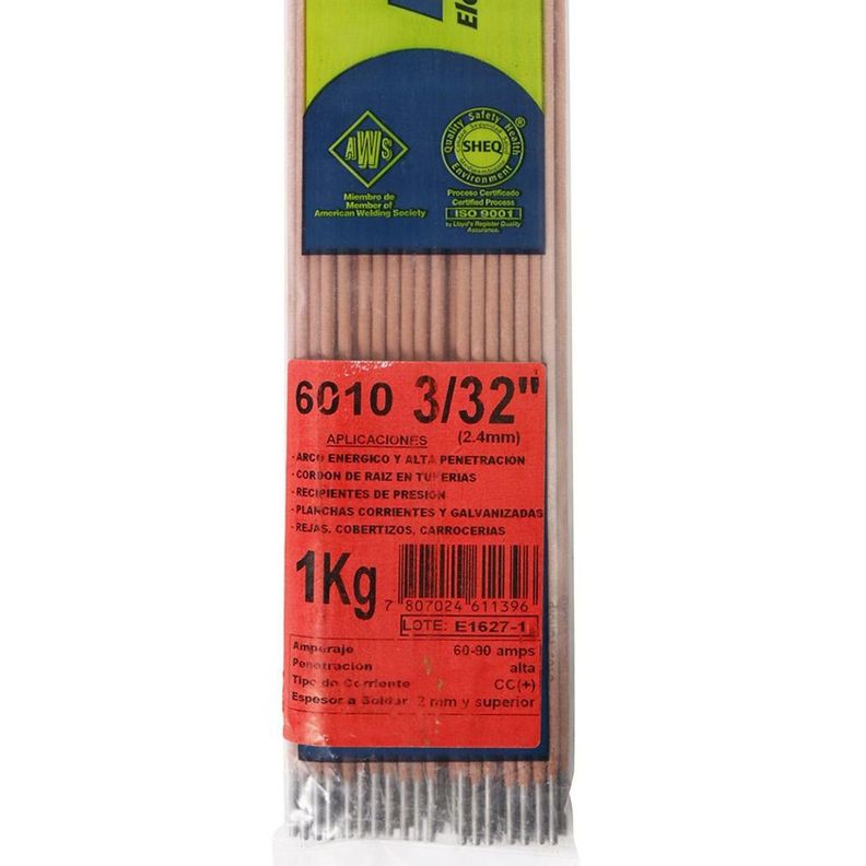 Electrodo 6010 3/32" 1 kg Indura-7