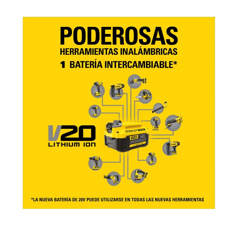 Batería 20v Ion De Litio 6.0ah Stanley-1