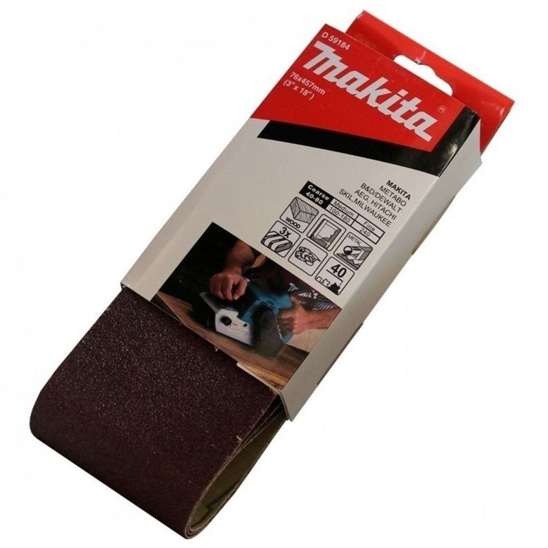 Lijas Banda (3un) 3x18'' 76x457mm Grano 40 Makita D-59184-0
