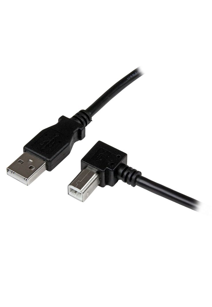 Cable Adaptador Usb 2m Para Impresora Acodado Usb A Macho -0