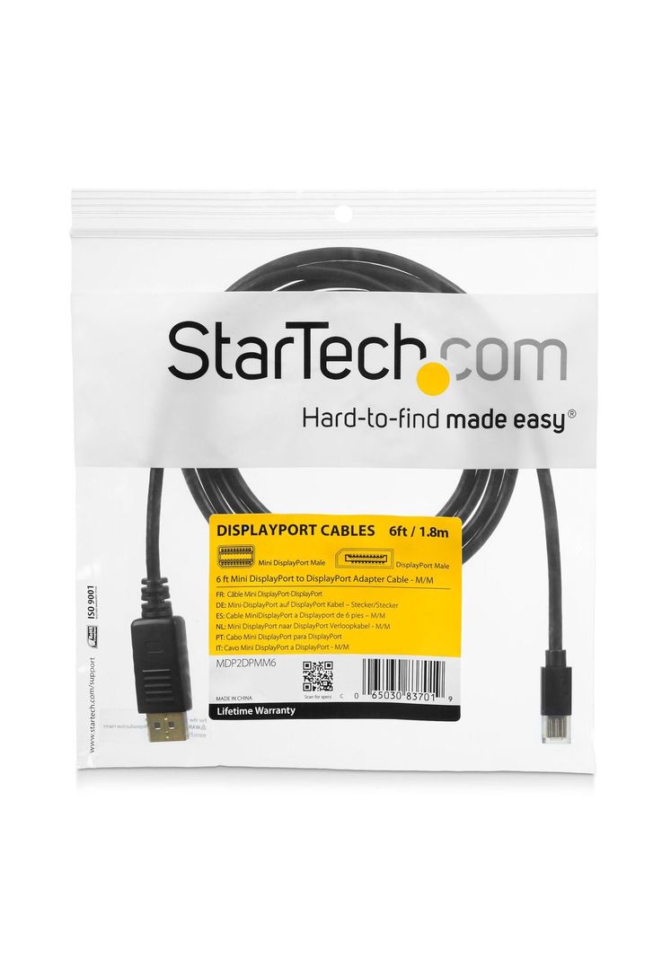 Cable Adaptador de 1,8mts Mini DisplayPort 1.2 a DP 4k-4