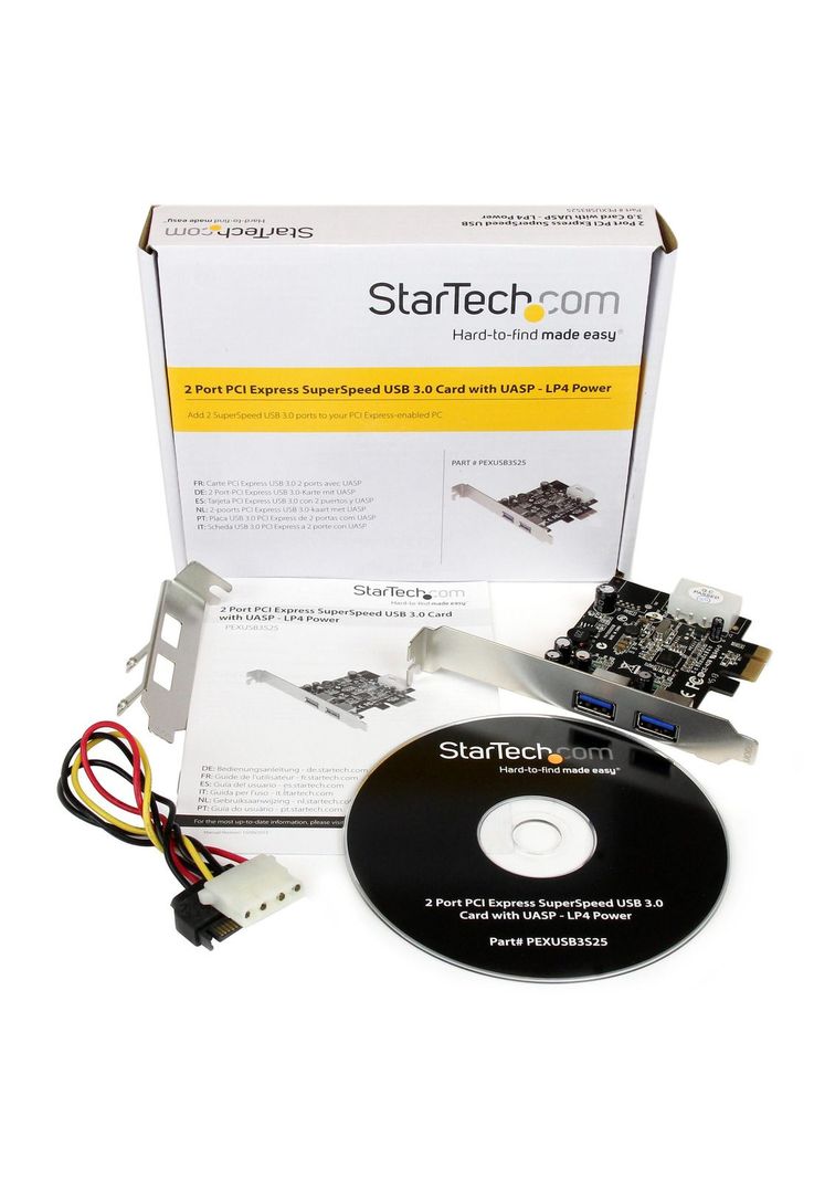 Tarjeta PCI Express 2 Puertos USB 3.0 con Molex y UASP-4