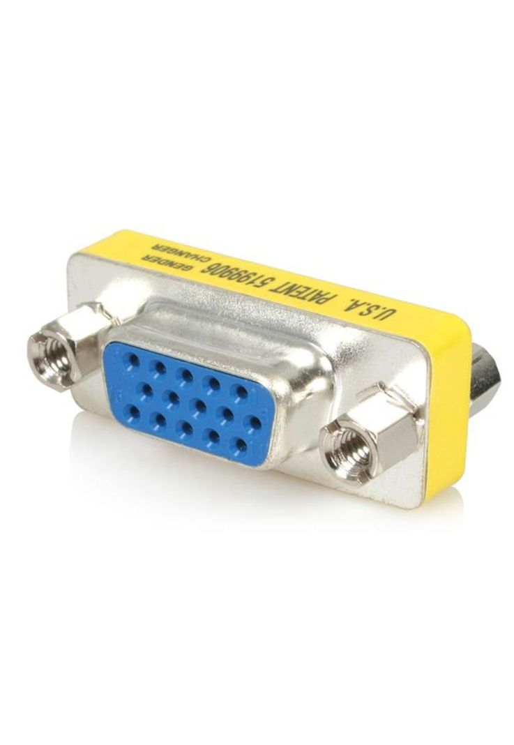 Adaptador Cambiador de Genero VGA Acoplador Union HD15 Negro