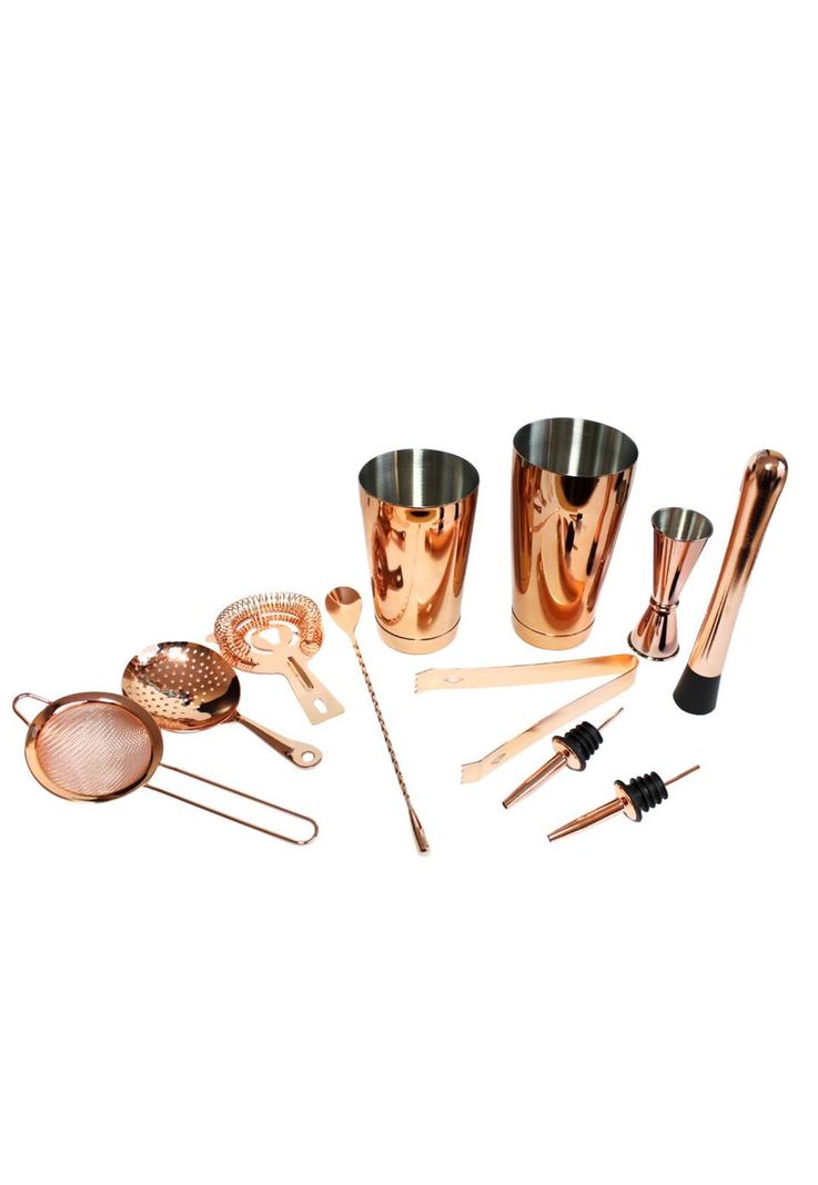Set Bartender Juego Coctelera Cobre 10 piezas Moderna-2