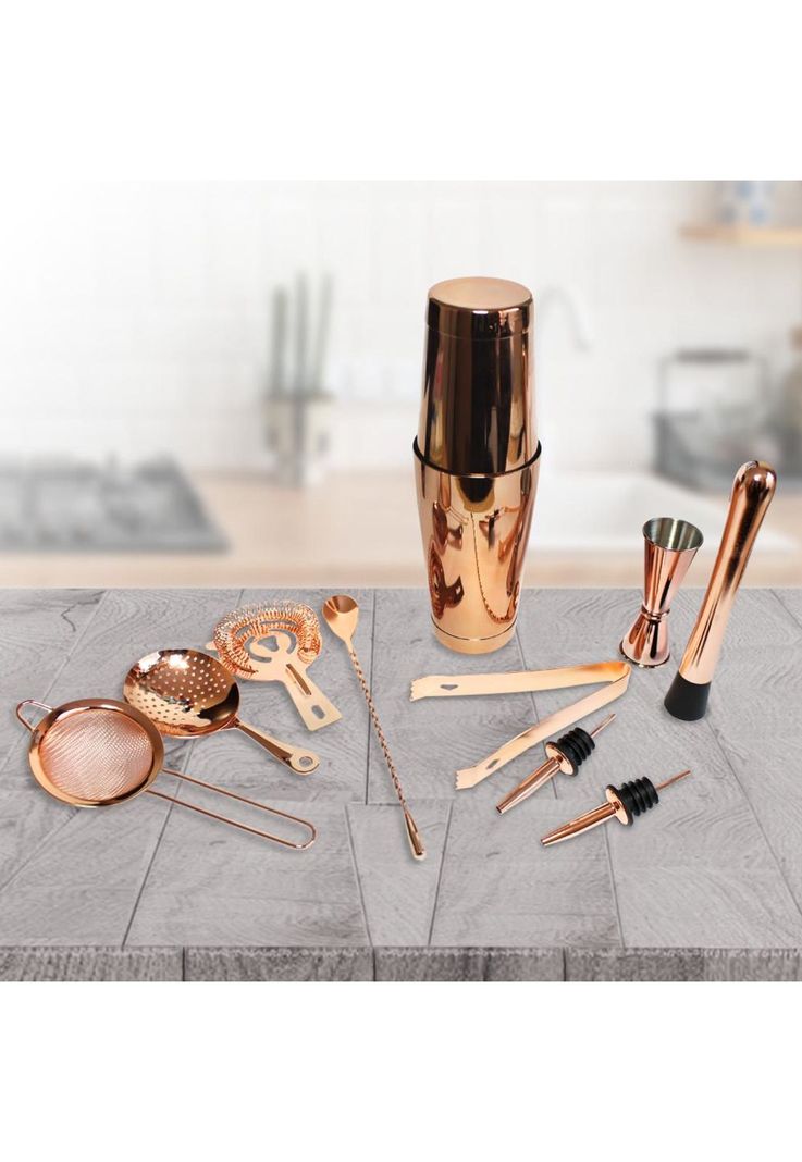 Set Bartender Juego Coctelera Cobre 10 piezas Moderna-3