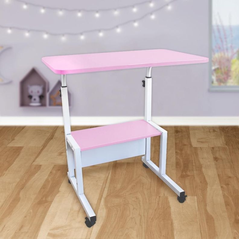 Mesa Escritorio Ajustable Movil Rosa-1