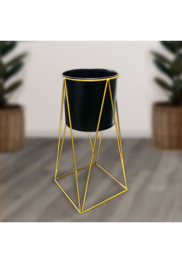Maceta Macetero Pedestal Decorativo Negro-1